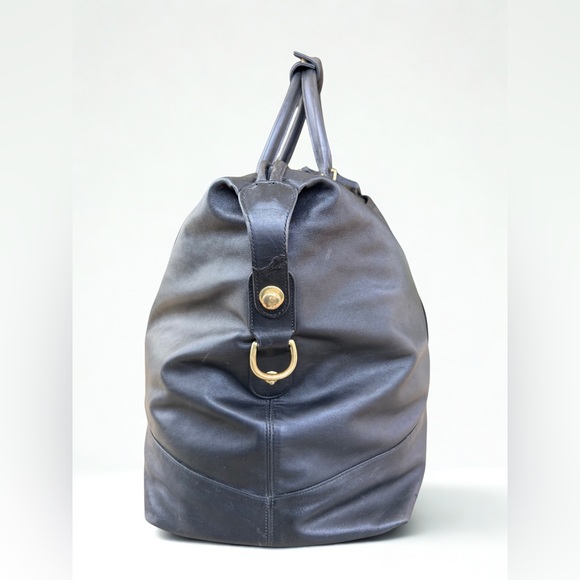 🔥Vintage COACH Black Leather Transatlantic Travel Duffel Bag #0503 - Made in USA - Picture 7 of 16